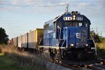 Southbound ballast train prepares to enter the yard